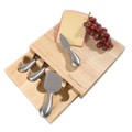 Hastings Home Cheese Board 5-piece Set with Stainless Steel Tools and Wood Cutting Block for Daily Use, 8.6 x 8.25 185022ADC